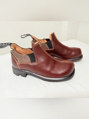 John Fluevog D.D.F.T Brown Leather Chelsea Ankle Boots Lug Sole Made in EU Rare